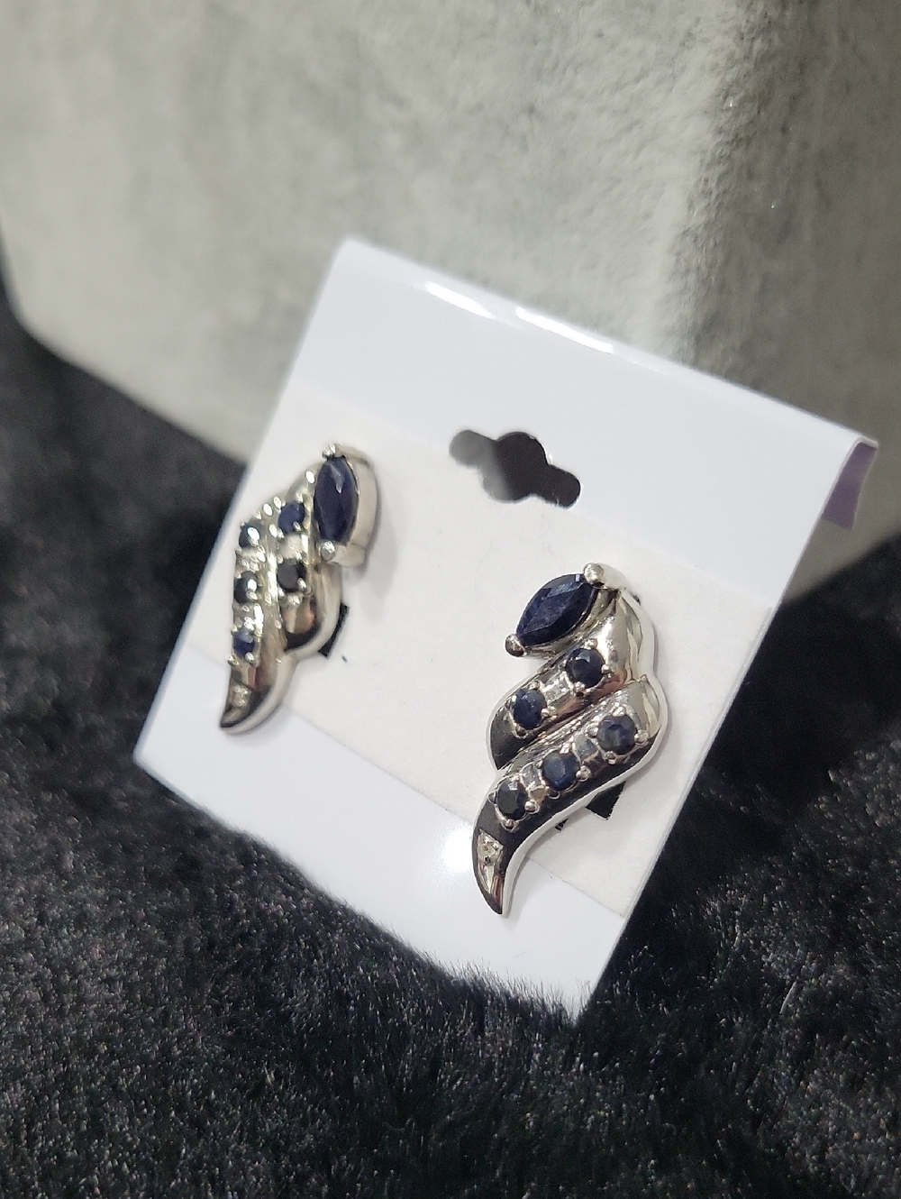 925 Silver And Sapphire Earrings - Picture 2 of 12
